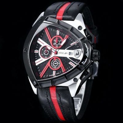 Tonino Lamborghini Factory Lamborghini quartz men's Black / Blue Steel Case with white diamond diameter 46mm Watch